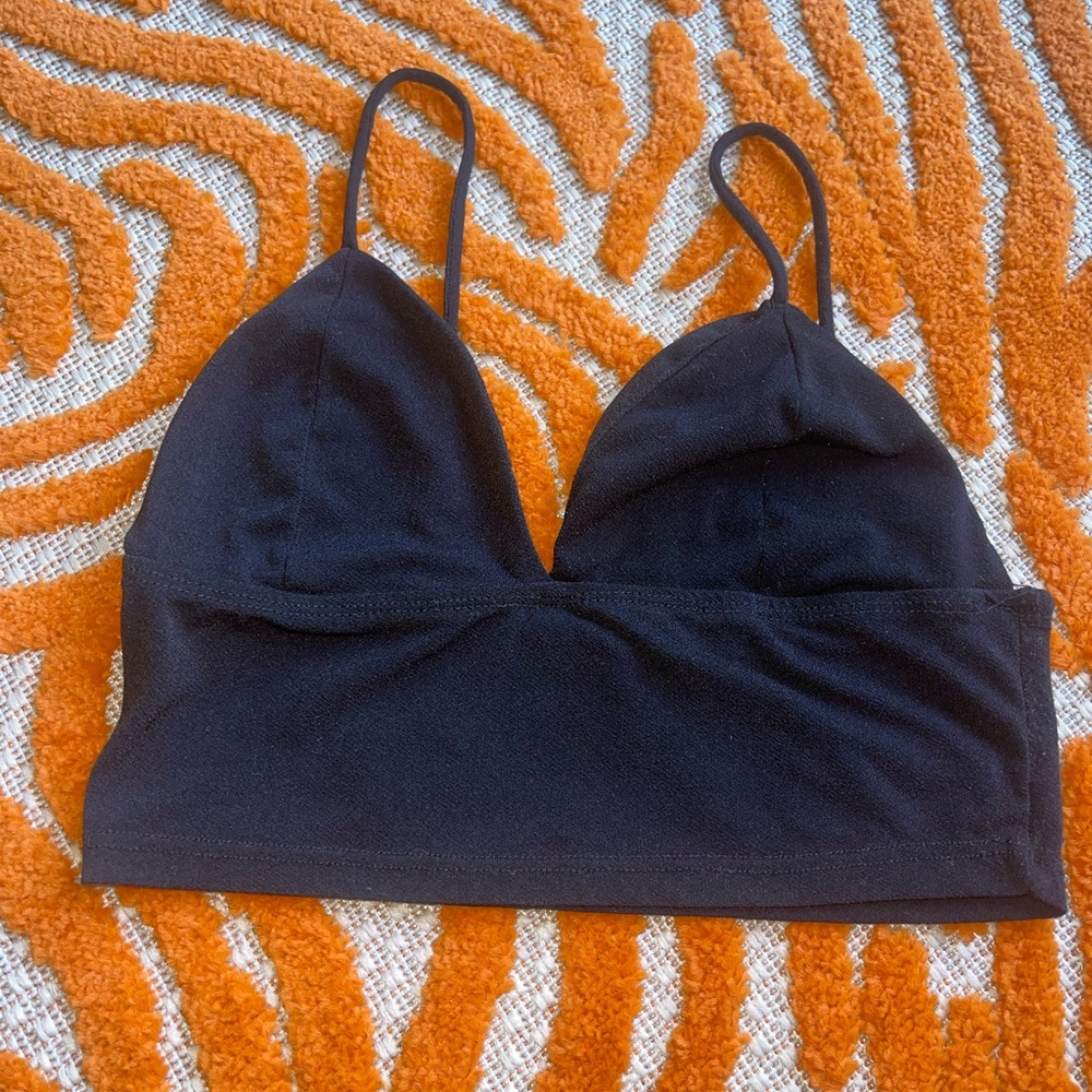 Black Deep Cut Bralette
